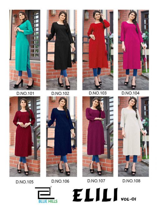 Blue Hills Elili Vol 1 Kurti Wholesale Catalog 8 Pcs 10 510x680 - Blue Hills Elili Vol 1 Kurti Wholesale Catalog 8 Pcs