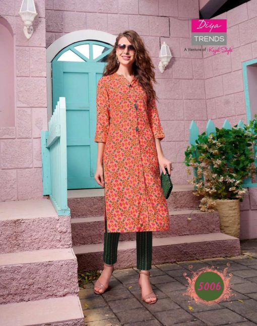 Diya Trends Fashionista Vol 1 by Kajal Style Kurti with Pant Wholesale Catalog 12 Pcs 13 510x646 - Diya Trends Fashionista Vol 1 by Kajal Style Kurti with Pant Wholesale Catalog 12 Pcs