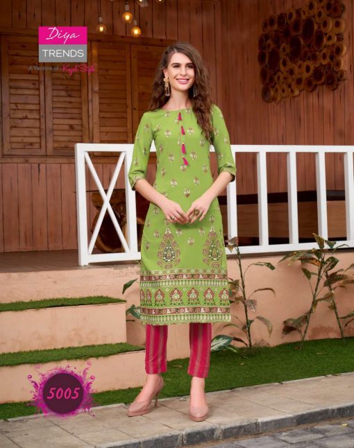 Diya Trends Fashionista Vol 1 by Kajal Style Kurti with Pant Wholesale Catalog 12 Pcs 6 510x646 - Diya Trends Fashionista Vol 1 by Kajal Style Kurti with Pant Wholesale Catalog 12 Pcs