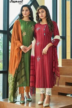 Ladies Flavour Jasmeet Vol 3 Kurti with Bottom Dupatta Wholesale Catalog 6 Pcs