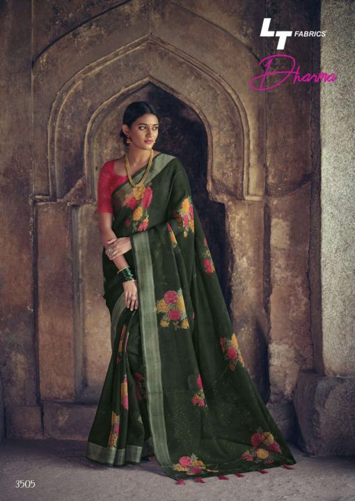 Lt Fabrics Dharma Saree Sari Wholesale Catalog 10 Pcs 12 510x719 - Lt Fabrics Dharma Saree Sari Wholesale Catalog 10 Pcs