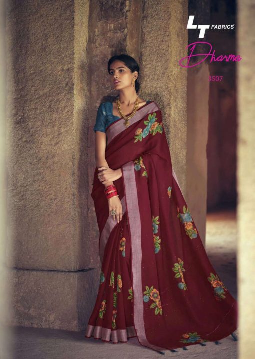 Lt Fabrics Dharma Saree Sari Wholesale Catalog 10 Pcs 16 510x719 - Lt Fabrics Dharma Saree Sari Wholesale Catalog 10 Pcs