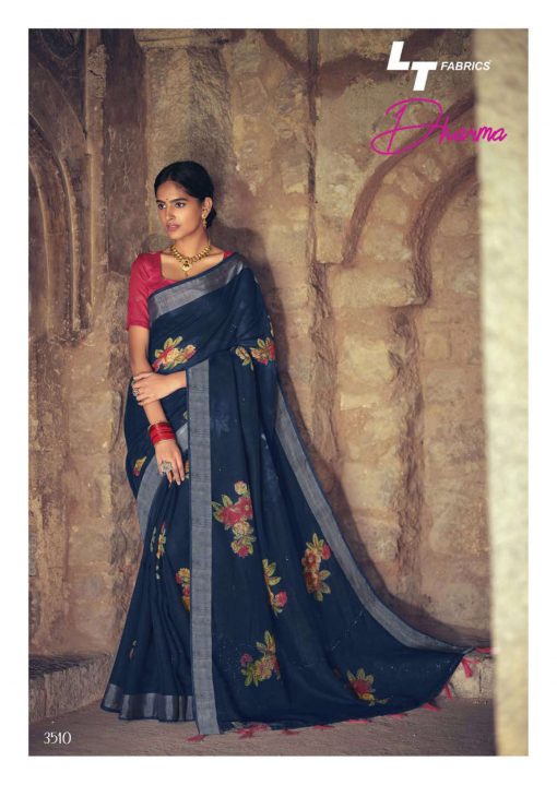 Lt Fabrics Dharma Saree Sari Wholesale Catalog 10 Pcs 21 510x719 - Lt Fabrics Dharma Saree Sari Wholesale Catalog 10 Pcs