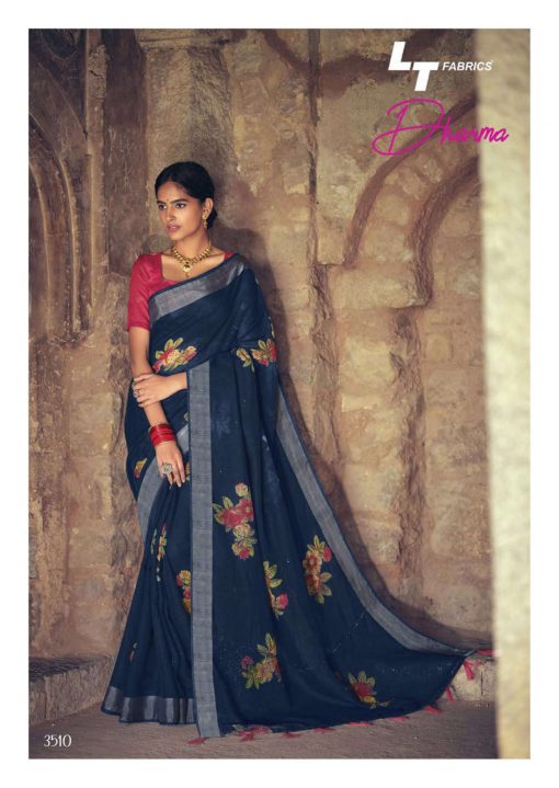 Lt Fabrics Dharma Saree Sari Wholesale Catalog 10 Pcs 21 510x719 - Lt Fabrics Dharma Saree Sari Wholesale Catalog 10 Pcs