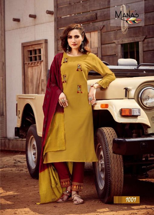 Manas Glory Kurti with Dupatta Bottom Wholesale Catalog 6 Pcs 5 510x712 - Manas Glory Kurti with Dupatta Bottom Wholesale Catalog 6 Pcs