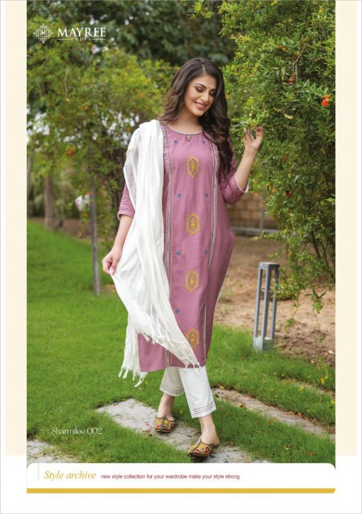 Mayree India Sharmilee Kurti with Dupatta Bottom Wholesale Catalog 8 Pcs 14 510x725 - Mayree India Sharmilee Kurti with Dupatta Bottom Wholesale Catalog 8 Pcs