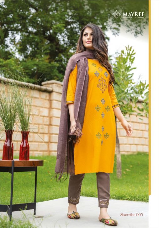 Mayree India Sharmilee Kurti with Dupatta Bottom Wholesale Catalog 8 Pcs 16 510x725 - Mayree India Sharmilee Kurti with Dupatta Bottom Wholesale Catalog 8 Pcs