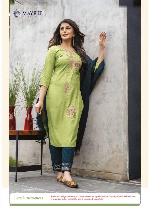 Mayree India Sharmilee Kurti with Dupatta Bottom Wholesale Catalog 8 Pcs 3 510x725 - Mayree India Sharmilee Kurti with Dupatta Bottom Wholesale Catalog 8 Pcs