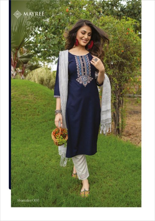 Mayree India Sharmilee Kurti with Dupatta Bottom Wholesale Catalog 8 Pcs 4 510x725 - Mayree India Sharmilee Kurti with Dupatta Bottom Wholesale Catalog 8 Pcs