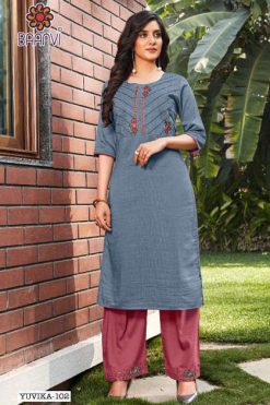 R Studio Yuvika Vol 1 by Baanvi Kurti with Pant Wholesale Catalog 8 Pcs