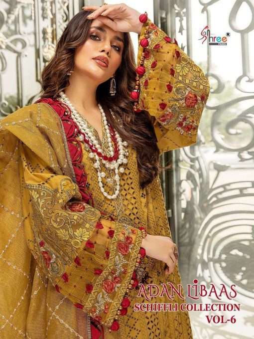 Shree Fabs Adan Libaas Schiffli Collection Vol 6 Salwar Suit Wholesale Catalog 5 Pcs 1 510x680 - Shree Fabs Adan Libaas Schiffli Collection Vol 6 Salwar Suit Wholesale Catalog 5 Pcs