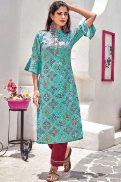 Vitara Bandhej Kurti with Pant Wholesale Catalog 4 Pcs