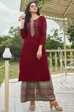 Vitara Heartloom Kurti with Palazzo Wholesale Catalog 4 Pcs