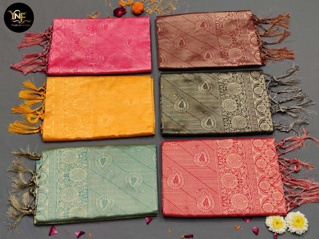Buy banarasi silk saree at Rs. 800 online from Fab Funda silk sarees :  FF-AR YELLOW