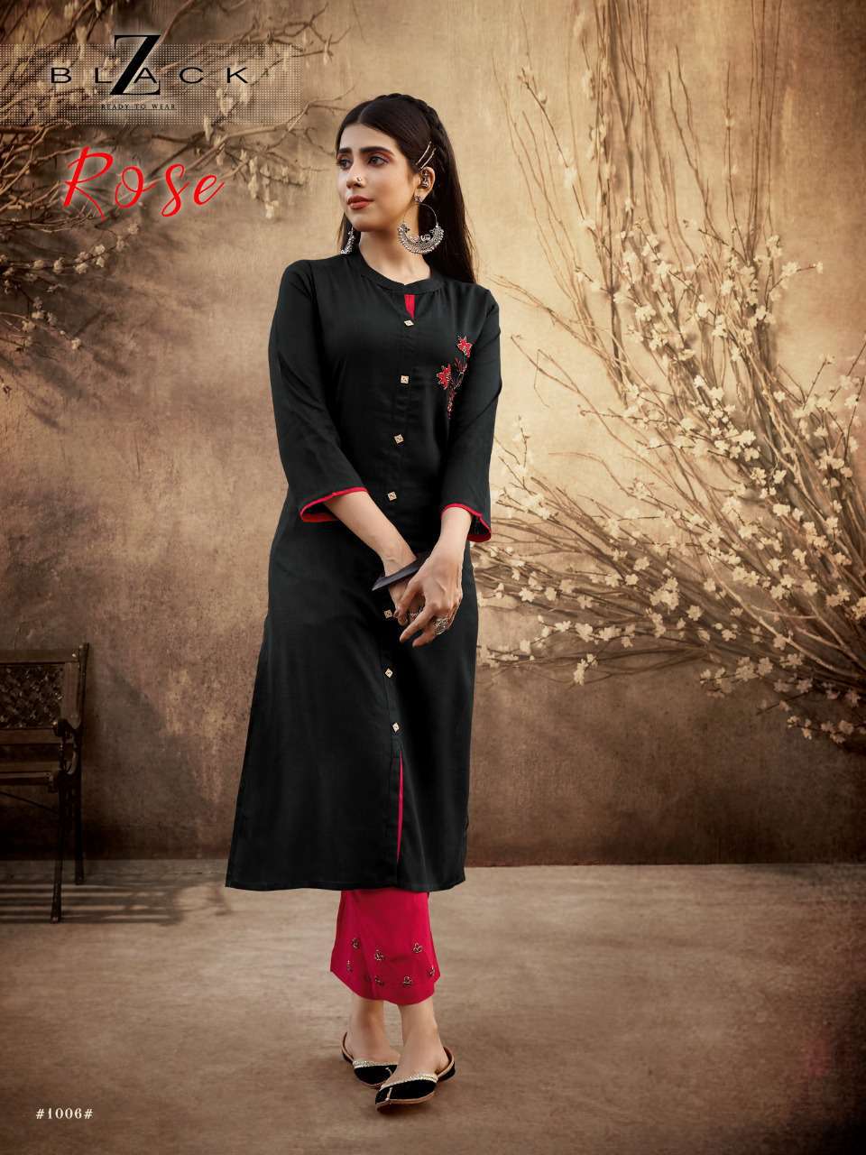 Red and Black Kurti at Rs 1100 | Designer Kurtis in Gurugram | ID:  9797336212