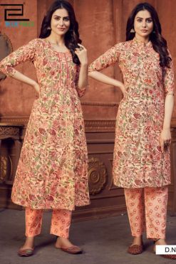 Blue Hills Fusion 2 Tops Bottom Kurti Wholesale Catalog 6 Pcs