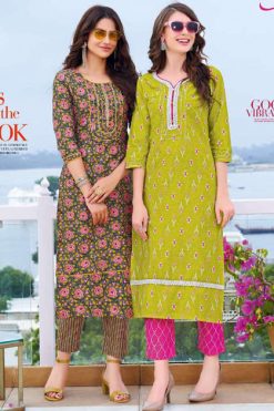 Diya Trends Cotton Candy Vol 1 by Kajal Style Kurti with Pant Wholesale Catalog 14 Pcs