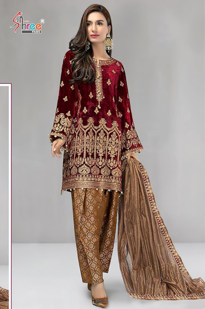 Shree Fabs Mariya B Velvet Collection Salwar Suit Wholesale Catalog 2 Pcs
