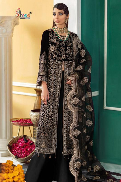 Shree Fabs Nureh Velvet Collection Salwar Suit Wholesale Catalog 4 Pcs