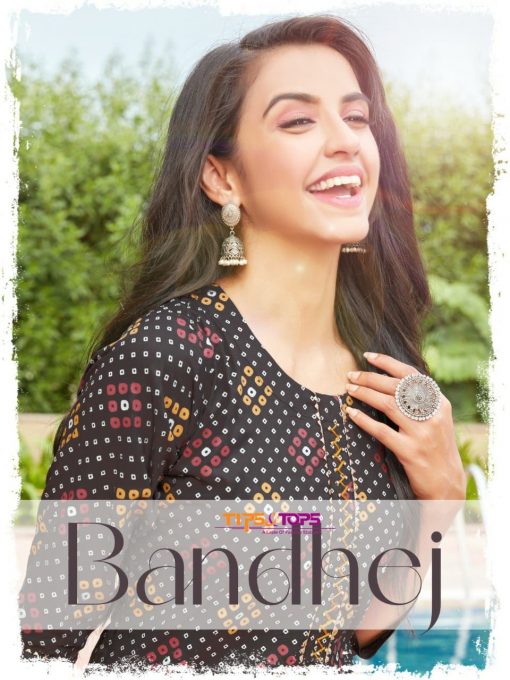 Tips Tops Bandhej Kurti with Pant Wholesale Catalog 6 Pcs 1 510x680 - Tips & Tops Bandhej Kurti with Pant Wholesale Catalog 6 Pcs