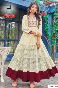 Blue Hills Livik Vol 5 NX Kurti Wholesale Catalog 5 Pcs