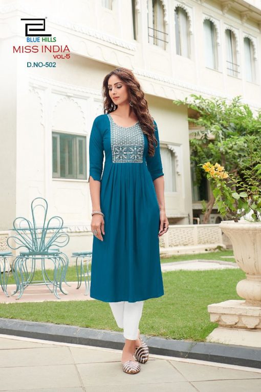 Blue Hills Miss India Vol 5 Kurti Wholesale Catalog 8 Pcs 4 510x765 - Blue Hills Miss India Vol 5 Kurti Wholesale Catalog 8 Pcs