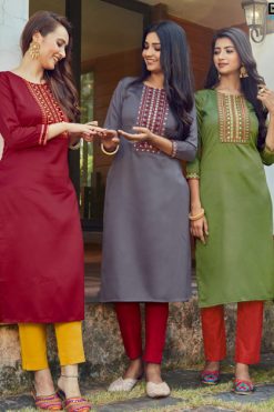 Blue Hills Solid Vol 10 Kurti Wholesale Catalog 10 Pcs