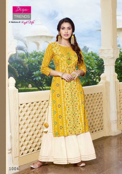 Diya Trends Festival Tadka Vol 1 by Kajal Style Kurti with Dupatta Palazzo or Skirt or Sharara Wholesale Catalog 8 Pcs 3 510x725 - Diya Trends Festival Tadka Vol 1 by Kajal Style Kurti with Dupatta Palazzo or Skirt or Sharara Wholesale Catalog 8 Pcs