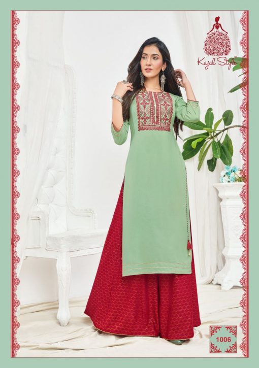 Kajal Style Fashion Bloom Vol 1 Kurti with Palazzo Wholesale Catalog 8 Pcs 8 510x725 - Kajal Style Fashion Bloom Vol 1 Kurti with Palazzo Wholesale Catalog 8 Pcs