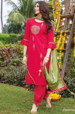 Kiana Glimmering Kurti with Dupatta Bottom Wholesale Catalog 7 Pcs