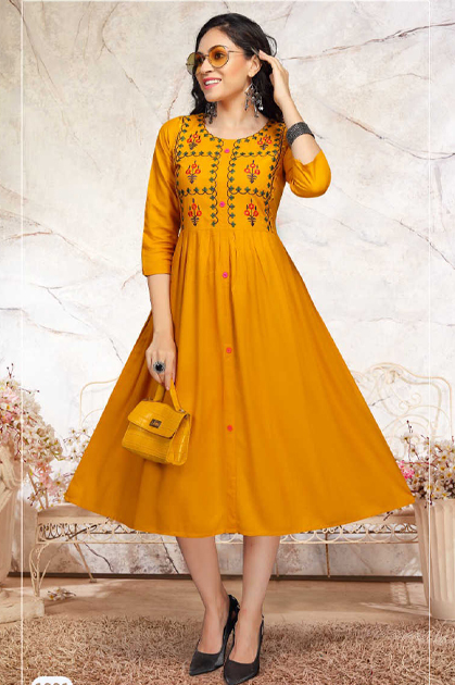 Buy Festival Wear Yellow Chikan Work Pure Cotton Kurti With Palazzo Online  From Surat Wholesale Shop.