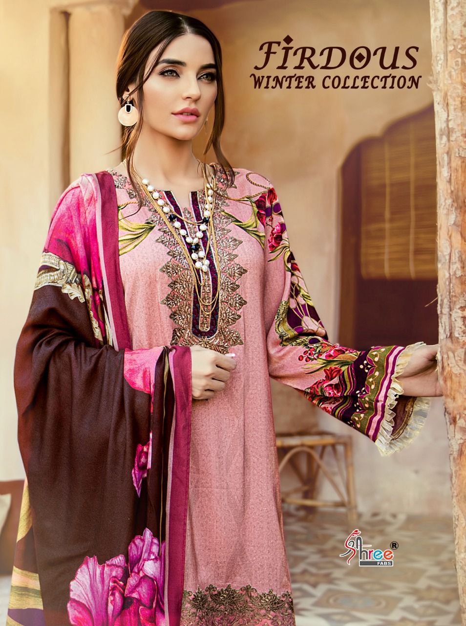 Pakistani Print Women's Pashmina Winter Suit Dress Material – Stilento