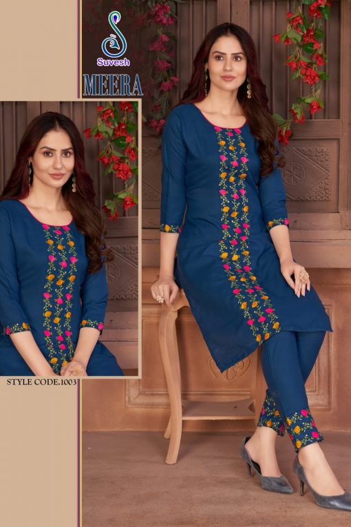 Suvesh Meera Kurti with Pant Wholesale Catalog 5 Pcs 2 510x765 - Suvesh Meera Kurti with Pant Wholesale Catalog 5 Pcs