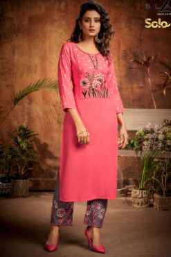 Z Black Solo Kurti with Pant Wholesale Catalog 6 Pcs