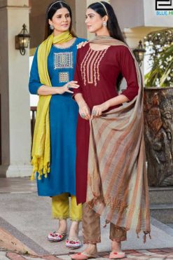 Blue Hills Shiddat Vol 1 Kurti with Dupatta Bottom Wholesale Catalog 8 Pcs