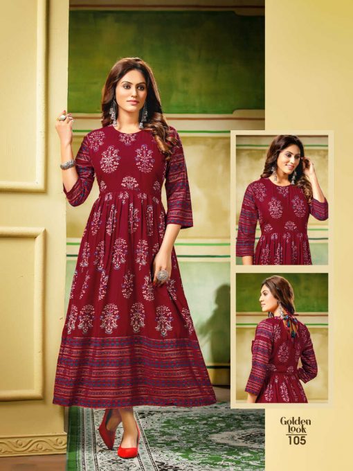 Golden Look Kurti Wholesale Catalog 7 Pcs 6 510x680 - Golden Look Kurti Wholesale Catalog 7 Pcs