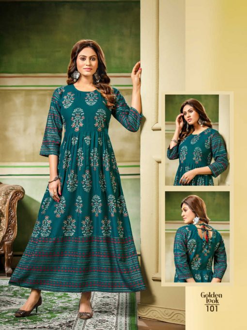 Golden Look Kurti Wholesale Catalog 7 Pcs 8 510x680 - Golden Look Kurti Wholesale Catalog 7 Pcs