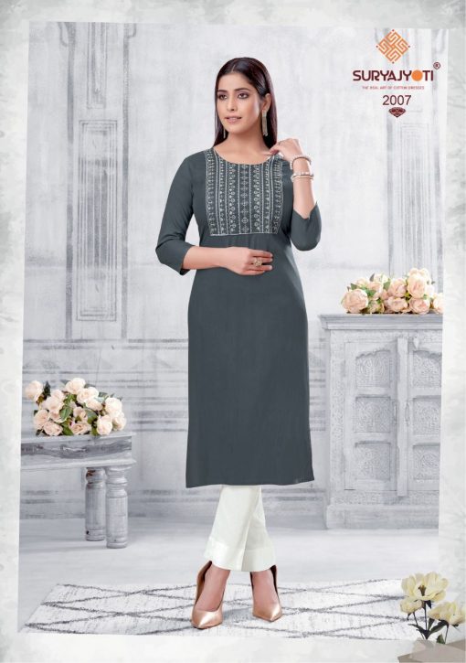 Suryajyoti Nirja Advance Vol 2 Kurti Wholesale Catalog 8 Pcs 10 510x725 - Suryajyoti Nirja Advance Vol 2 Kurti Wholesale Catalog 8 Pcs