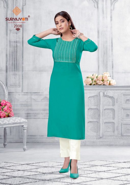 Suryajyoti Nirja Advance Vol 2 Kurti Wholesale Catalog 8 Pcs 7 510x725 - Suryajyoti Nirja Advance Vol 2 Kurti Wholesale Catalog 8 Pcs