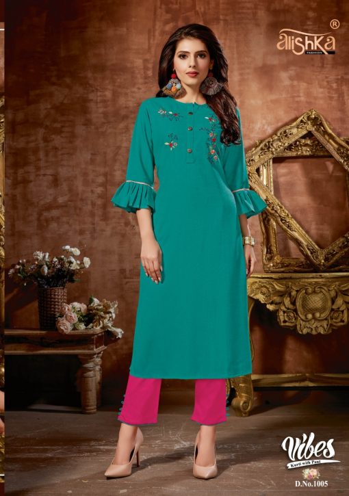 Alishka Vibes Vol 1 Kurti with Pant Wholesale Catalog 6 Pcs 8 510x725 - Alishka Vibes Vol 1 Kurti with Pant Wholesale Catalog 6 Pcs