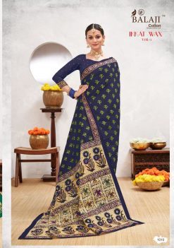 Balaji Cotton Ikkat Wax Vol 1 B Saree Sari Wholesale Catalog 10