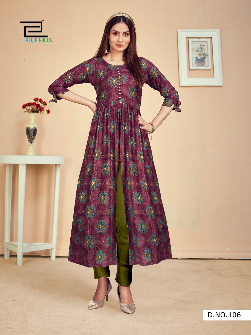 Blue Hills Calendar Vol 5 Nx Kurti Wholesale Catalog 7 Pcs
