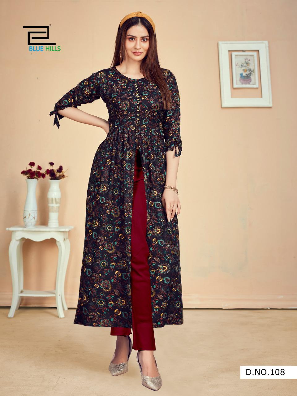 Blue Hills Calendar Vol 5 Nx Kurti Wholesale Catalog 7 Pcs