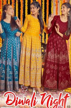 Blue Hills Diwali Night Kurti Wholesale Catalog 8 Pcs