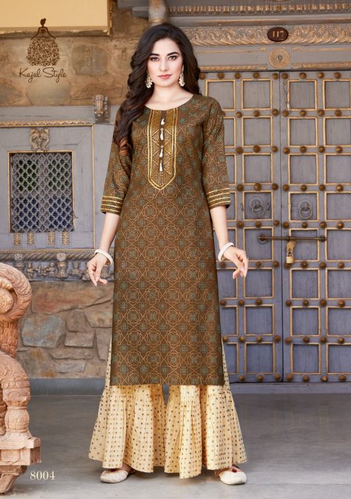 Kajal Style Fashion Label Vol 8 Kurti with Palazzo Sharara Wholesale Catalog 10 Pcs 8 510x725 - Kajal Style Fashion Label Vol 8 Kurti with Palazzo Sharara Wholesale Catalog 10 Pcs