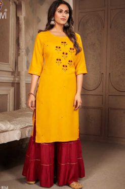 R Studio Nusrat Vol 1 by Baanvi Kurti with Sharara Wholesale Catalog 4 Pcs