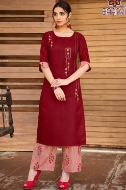 R Studio Reeva Vol 1 by Baanvi Kurti with Palazzo Wholesale Catalog 8 Pcs