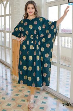 Blue Hills Pushpa Kaftan Kurti Wholesale Catalog 4 Pcs