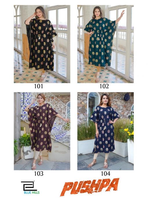 Blue Hills Pushpa Kaftan Kurti Wholesale Catalog 4 Pcs 8 510x680 - Blue Hills Pushpa Kaftan Kurti Wholesale Catalog 4 Pcs