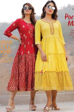 Diya Trends Groom Vol 1 by Kajal Style Kurti Wholesale Catalog 12 Pcs